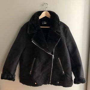 Faux Fur Biker Jacket